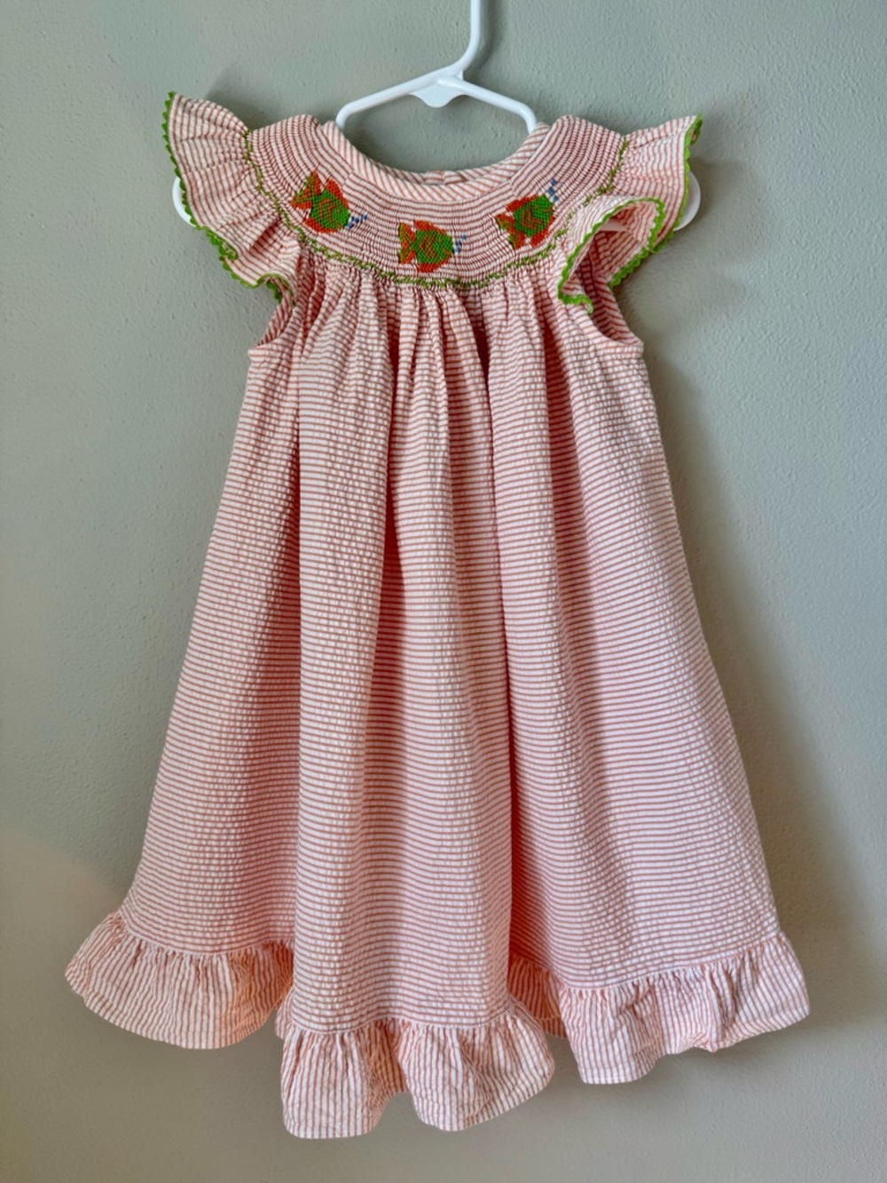 VIVE LA FÊTE Smocked Fish Dress 18M Coastal Summer Baby Girl Boutique